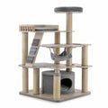 Katzenkratzbaum Sperrholz Sisal Grau Hellbraun 145 cm