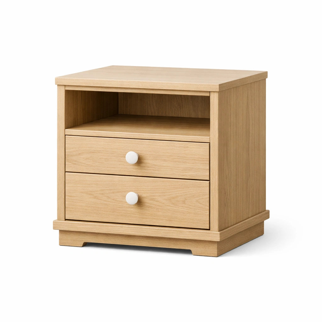 Nachttisch mit Schubladen MDF Eichenoptik 48x40x55cm