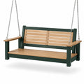 Schaukelbank Kunststoff Holzoptik Stahlrahmen Grün Braun 150 cm