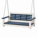 Metall- und Kunststoff-Gartenschaukel Blau/Beige 120 cm