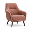 Sessel Textil Rosa Holzbeine 80 x 85 x 90 cm