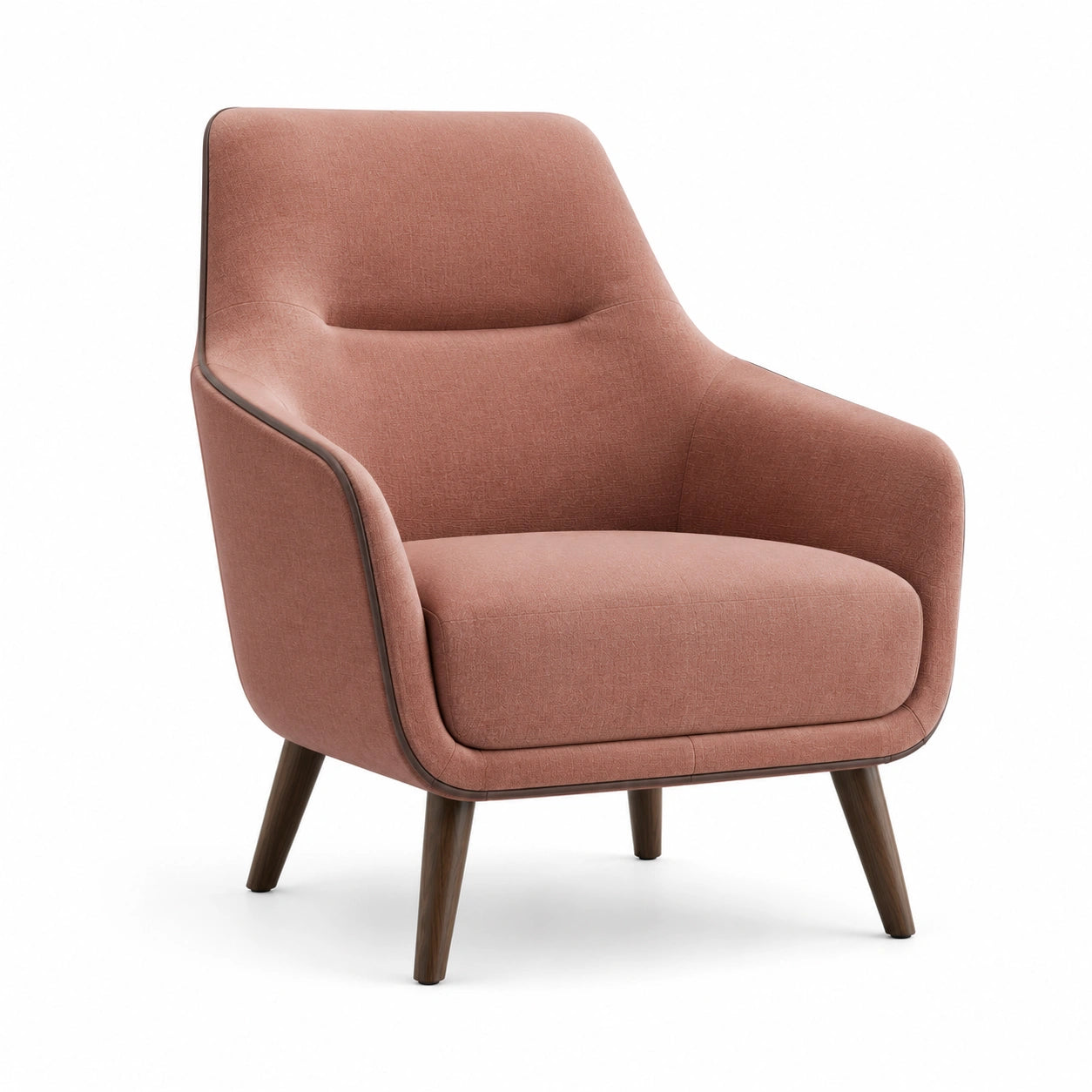 Sessel Textil Rosa Holzbeine 80 x 85 x 90 cm
