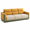 Dreisitzer Sofa Baumwollstoff Gelb/Beige 210cm