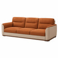 3-Sitzer Sofa Mikrofaser und Kunstleder Braun Beige 210cm