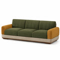 3-Sitzer Stoffsofa Grün/Ocker/Beige