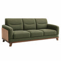 3-Sitzer Sofa mit Holzrahmen und Stoffbezug Grün