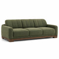 3-Sitzer Sofa Olivgrün Stoff Massivholz