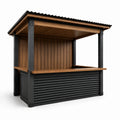 Pavillon aus Holz und Stahl in Schwarz/Braun