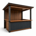 Holzverkaufsstand Kiefernholz und Stahl 250x150x230cm