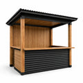 Holzpavillon mit Stahlrahmen Braun/Schwarz