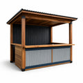 Holzkiosk mit Wellblechdach Anthrazit 200x100x210cm