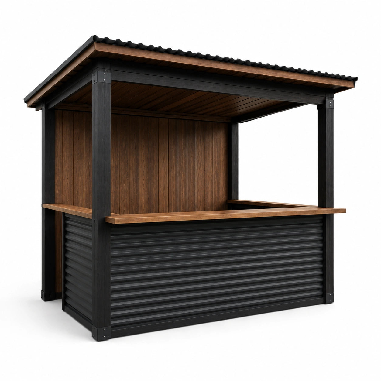 Outdoor-Pavillon-Bar Holz/Metall 200x150x230cm