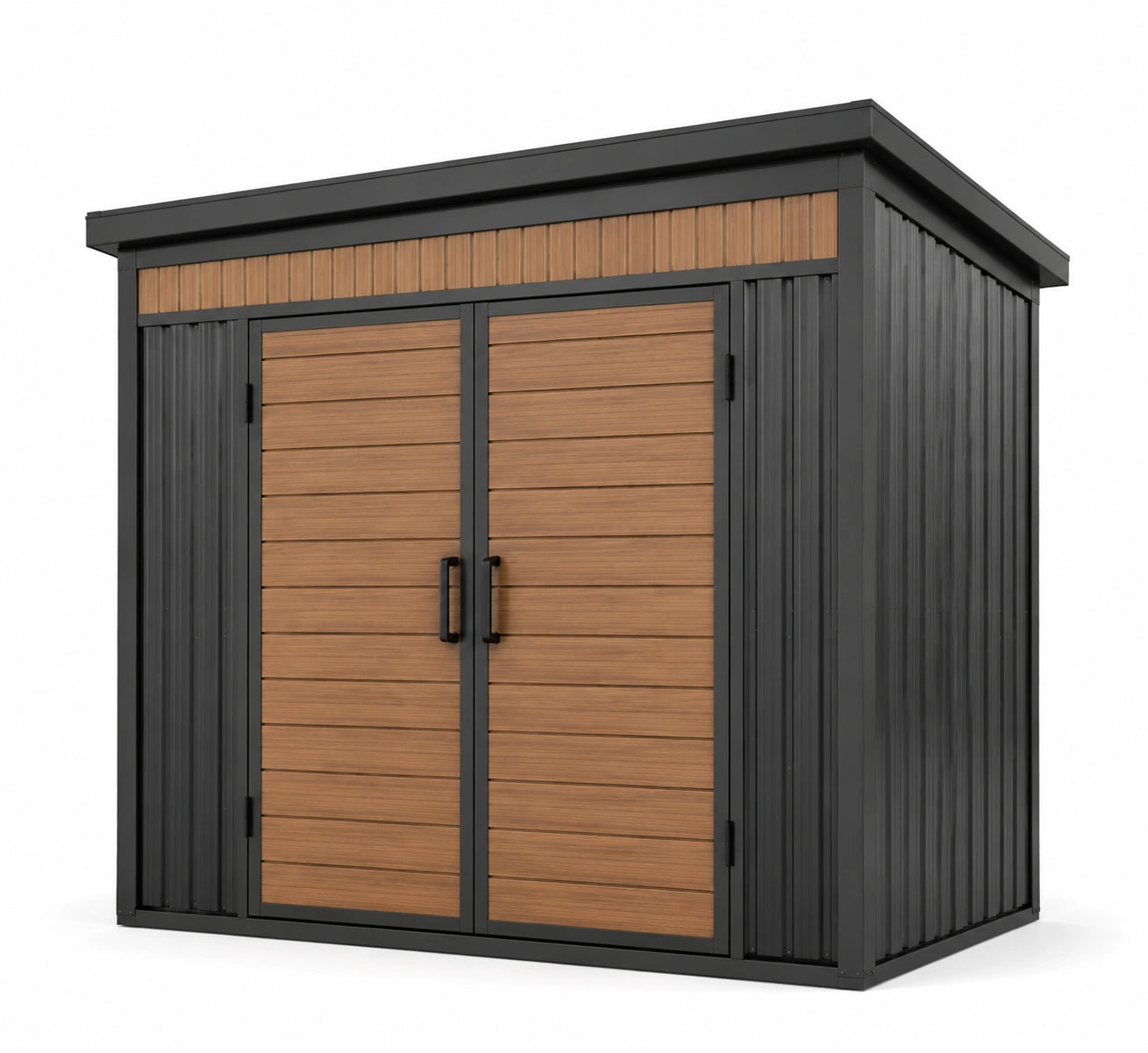 Metall Gartenhaus mit WPC-Paneelen 210x190x215cm
