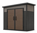 Gartenhaus aus Stahl und Polypropylen 200x120x210 cm Braun/Schwarz