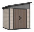 Gartenhaus Holzoptik Metallrahmen Grau/Braun 200x150x215 cm