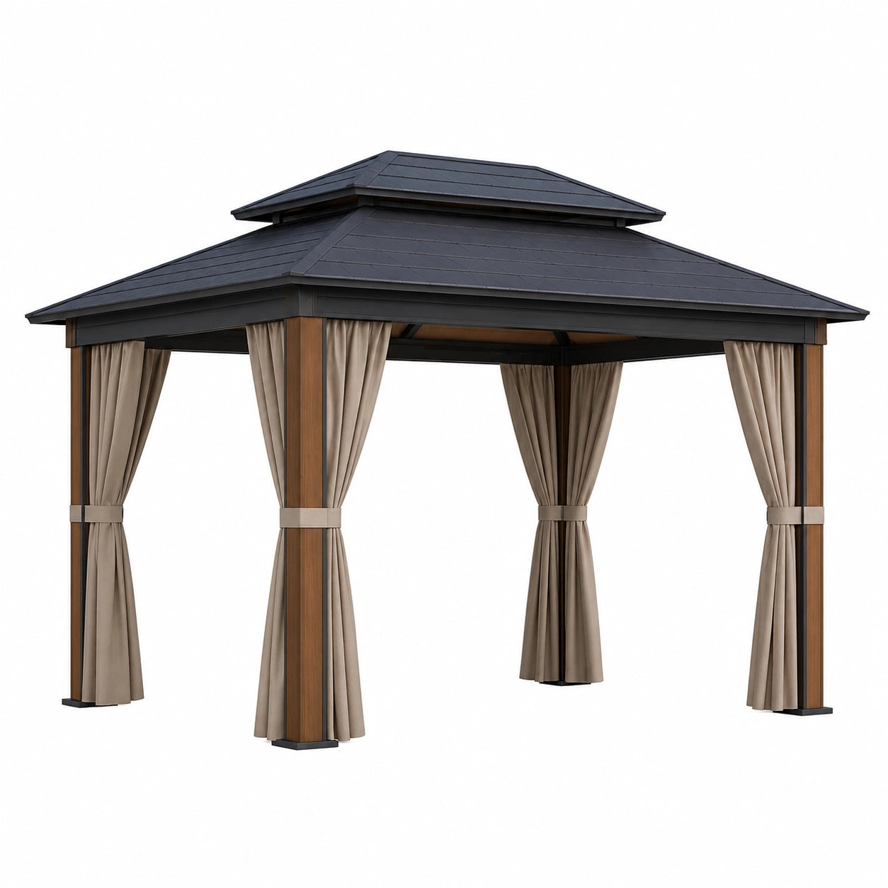 Pavillon aus Aluminium und Stahl mit Polyester-Vorhängen 300x400cm