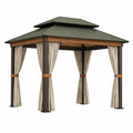 Pavillon mit Metallrahmen und Polycarbonat-Dach Beige
