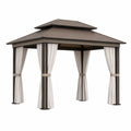 Aluminium Pavillon mit Polycarbonat-Dach und Polyester-Vorhängen
