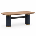 Esstisch Oval Holz Metall 180 x 90 x 75 cm