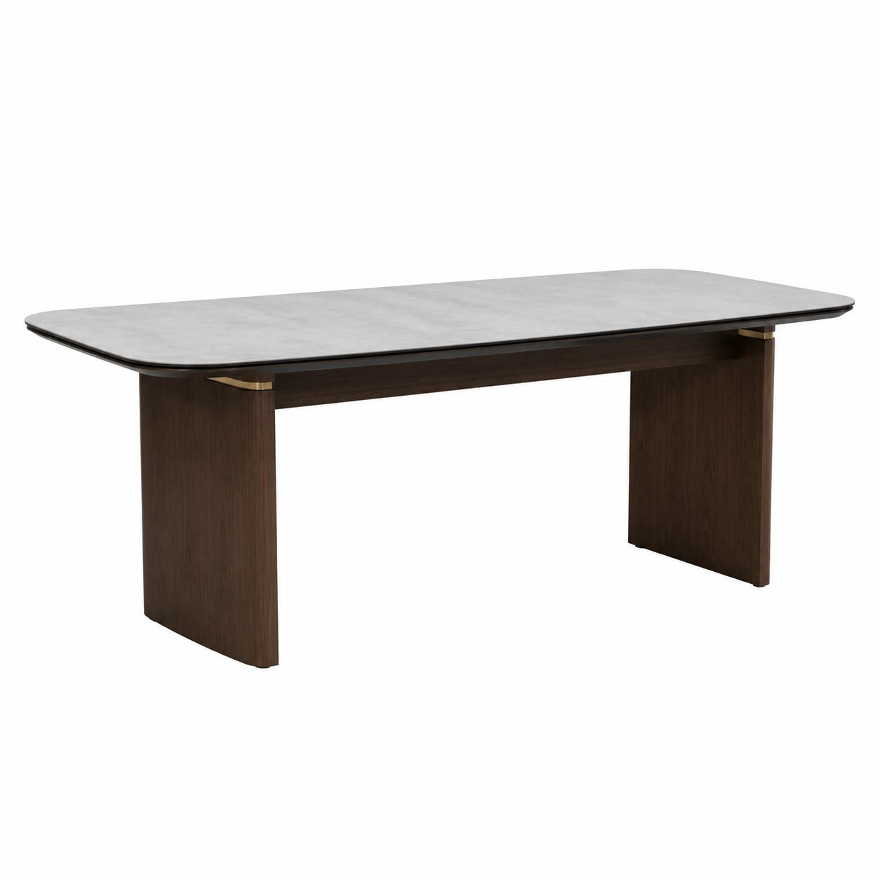 Esstisch Rechteckig Dunkelbraun Holzfurnier mit Metallverstärkung 200x90x76cm