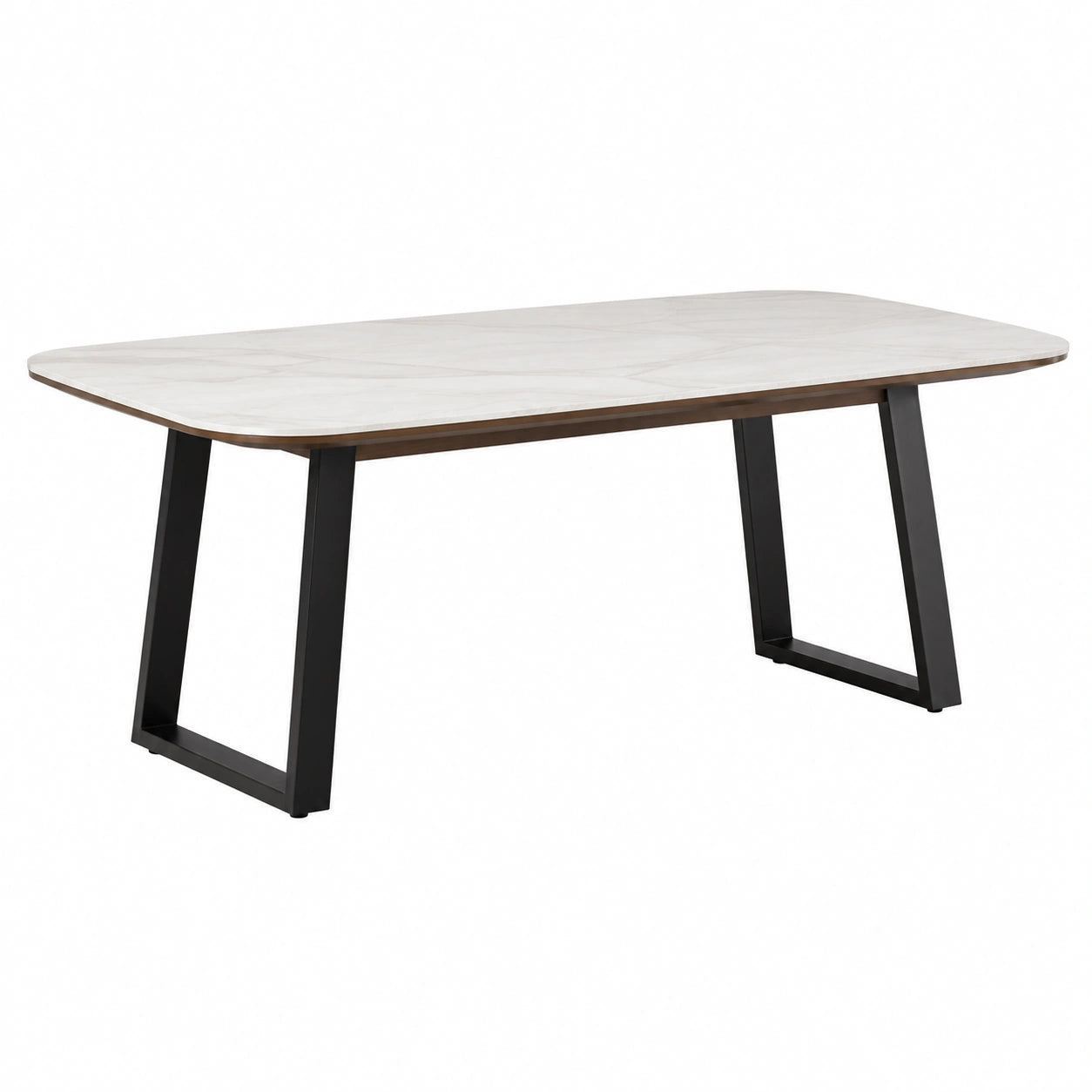 Esstisch rechteckig Keramikplatte Metallbeine 180x90x75 cm