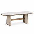 Esstisch Oval Keramikplatte Beige 200x100x75cm