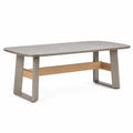Esstisch Grau 200x100x75 cm Keramik Metall Eiche