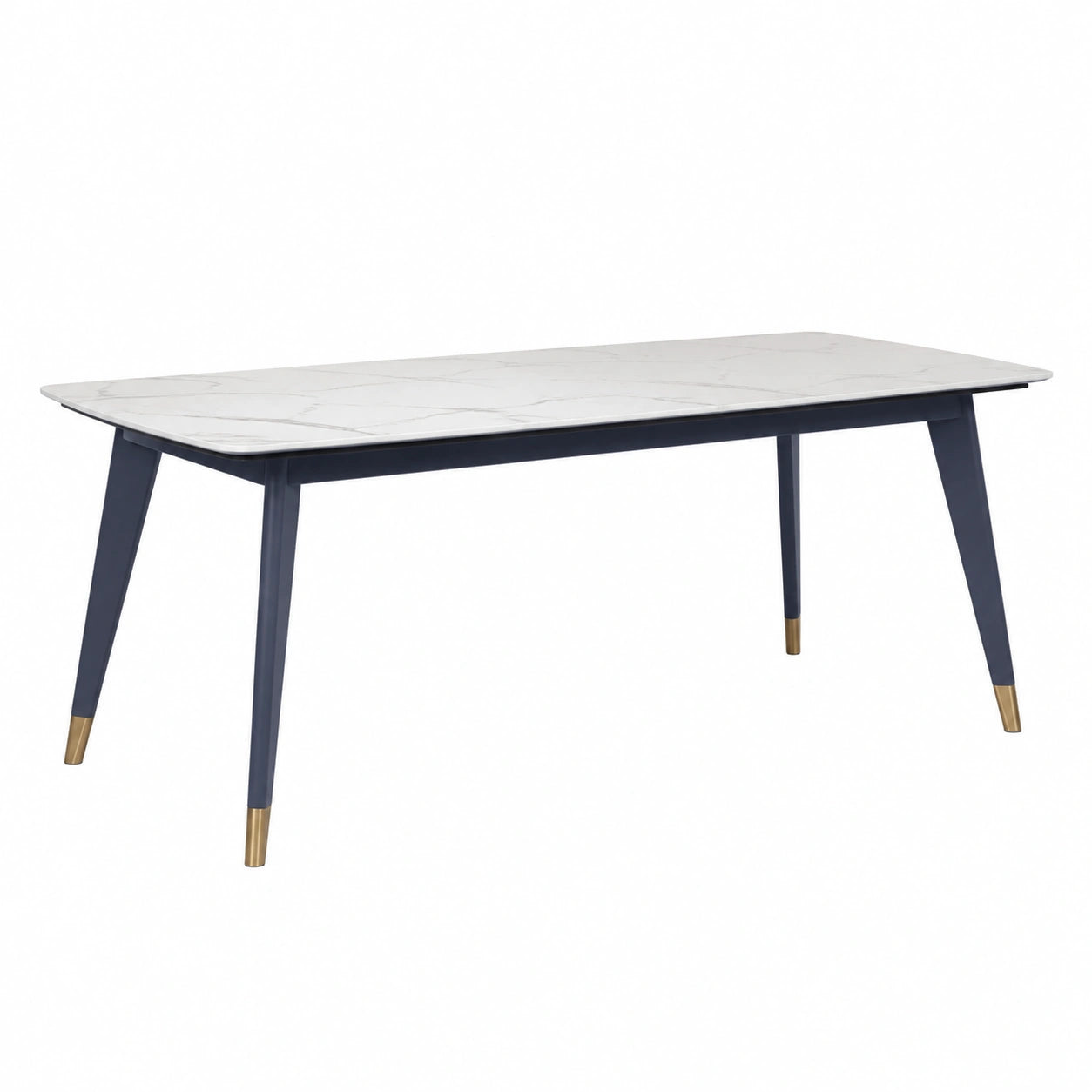 Esstisch in Marmoroptik mit Metallbeinen 200x90 cm